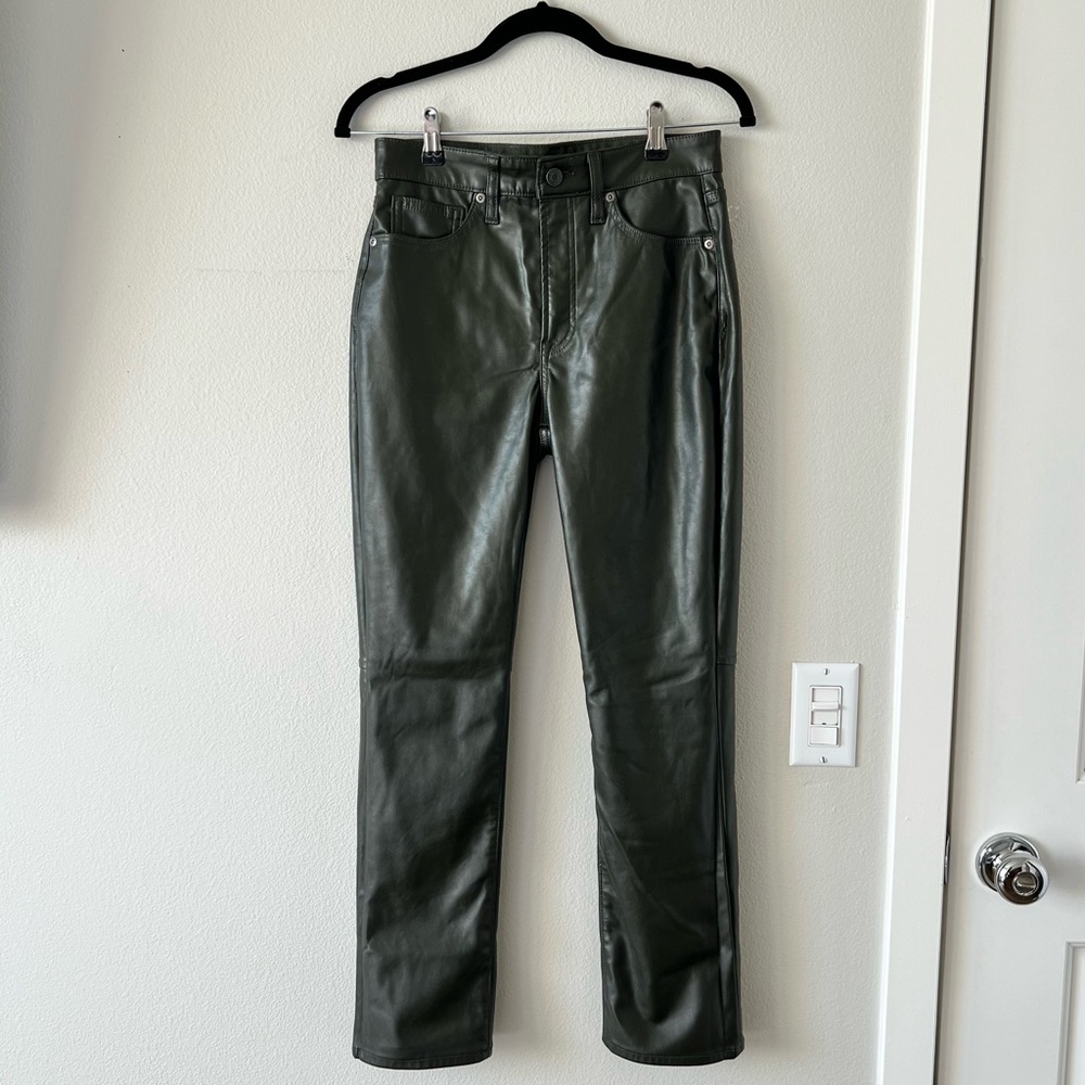 Vegan Leather High Waist Ruched Pants